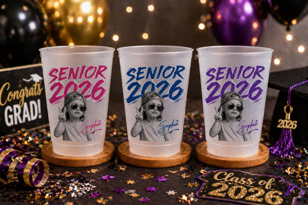 Custom Senior Photo Frosted Cup 2026, Personalized Graduation Photo Cup, Class of 2026 Party Cups, Senior Night Cup, Grad Party Decor
