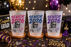 Custom Senior Photo Frosted Cup 2026, Personalized Graduation Photo Cup, Class of 2026 Party Cups, Senior Night Cup, Grad Party Decor