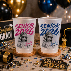 Custom Senior Photo Frosted Cup 2026, Personalized Graduation Photo Cup, Class of 2026 Party Cups, Senior Night Cup, Grad Party Decor