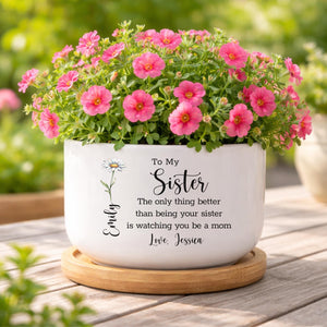 Personalized Sister Mother s Day Planter Gift, Custom Sister Mom Gift, New Mom Gift from Sister