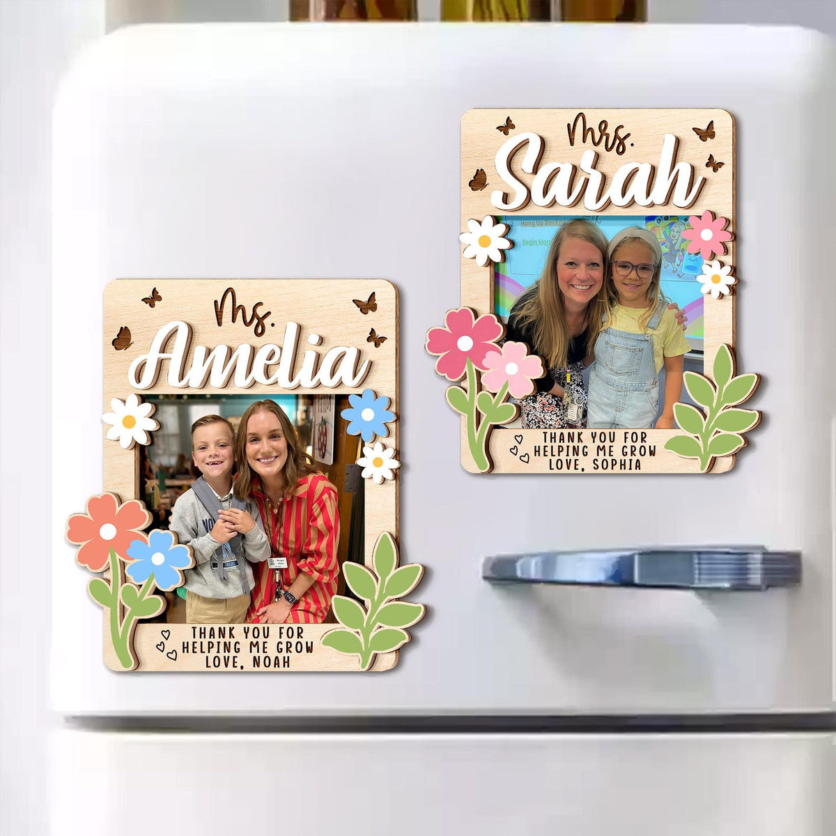 Personalized Wooden Photo Teacher Magnet, Appreciation Gift for Teacher, End of School Gift from Student, Thank You Teacher Gifts
