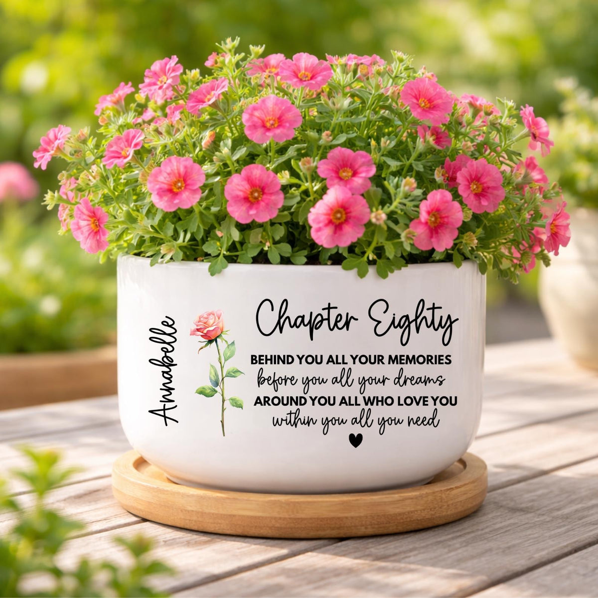 80th Birthday Gifts For Women, Personalized 80th Birthday Flower Pot Gift, Custom Name Chapter 80 Planter