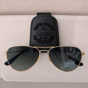 Custom Car Visor Sunglasses Holder, Personalized PU Leather Magnetic Glasses Clip,Car Decoration Gifts