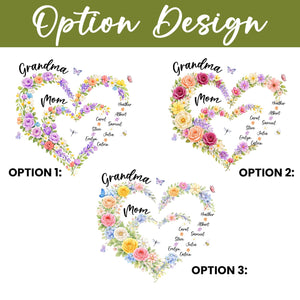 Personalized Mom And Grandma Heart Flower Vase, Grandma Vase With Grandkids Name, Mum and Nana Generations Gift, Mother's Day Gift Vase