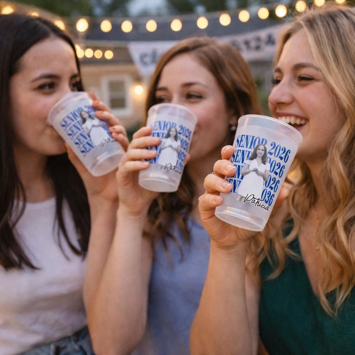 Senior 2026 Custom Photo Graduation Cups, Personalized Frosted Plastic Drinkware