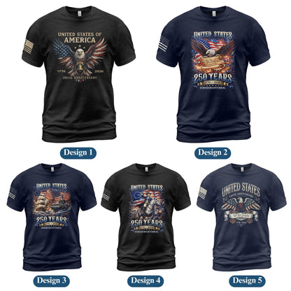 Retro 250th Anniversary of The United States Shirt, USA Independence Day T shirt, Semiquincentennial 1776 2026, American Flag Patriots Gifts