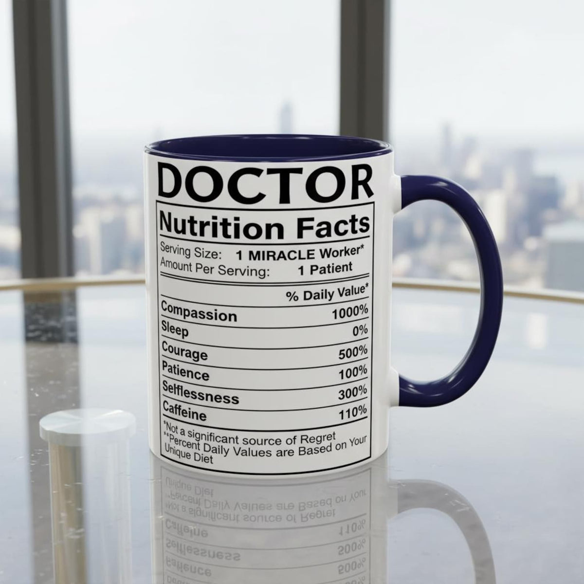 Personalized Doctor Coffee Cup, Custom ID Badge Nutrition Facts Mug, Dr Gifts For Men and Women, Retirement Gifts For Doctors, Med School
