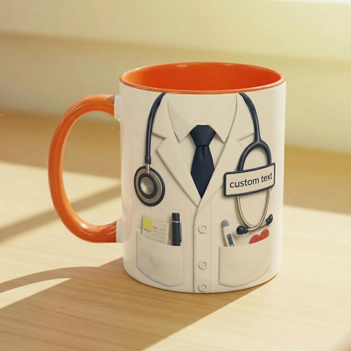 Personalized Doctor Coffee Cup, Custom ID Badge Nutrition Facts Mug, Dr Gifts For Men and Women, Retirement Gifts For Doctors, Med School