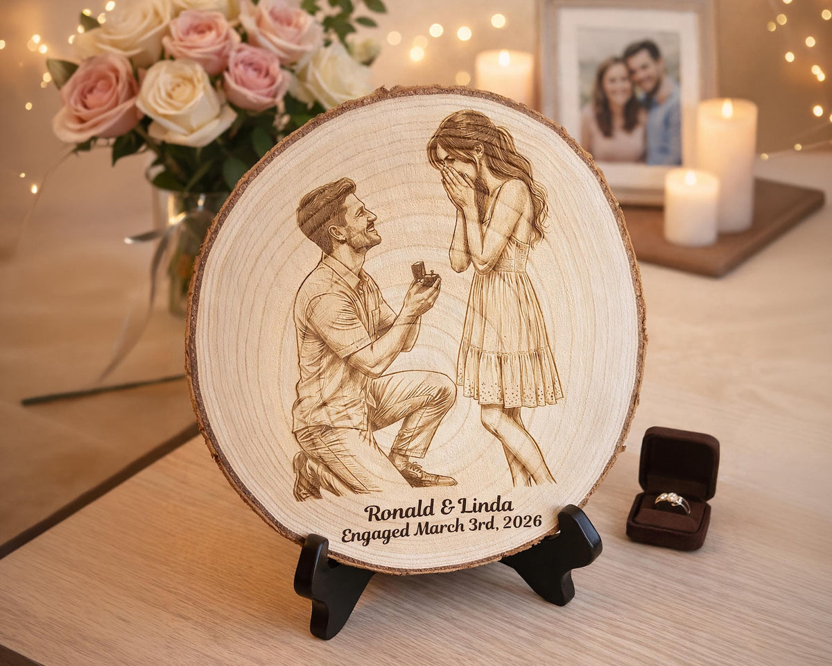 Custom Couple Portrait Wedding Photo Engraved In Live Edge Wood Newlywed Gift Idea Personalized Wedding Gifts For The Couple Gift Ideas