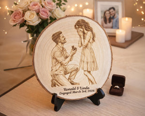 Custom Couple Portrait Wedding Photo Engraved In Live Edge Wood Newlywed Gift Idea Personalized Wedding Gifts For The Couple Gift Ideas