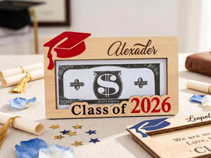 Personalized Graduation Money Holder 2026, Class of 2026 Grad Gift, Custom Cash Holder, High School Senior Gift, College Grad Gift