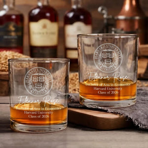 Custom Graduation Logo Pint Glass 2026, Personalized College Grad Gift for Him, University Class of 2026 Whiskey Glass, College Grad Gifts