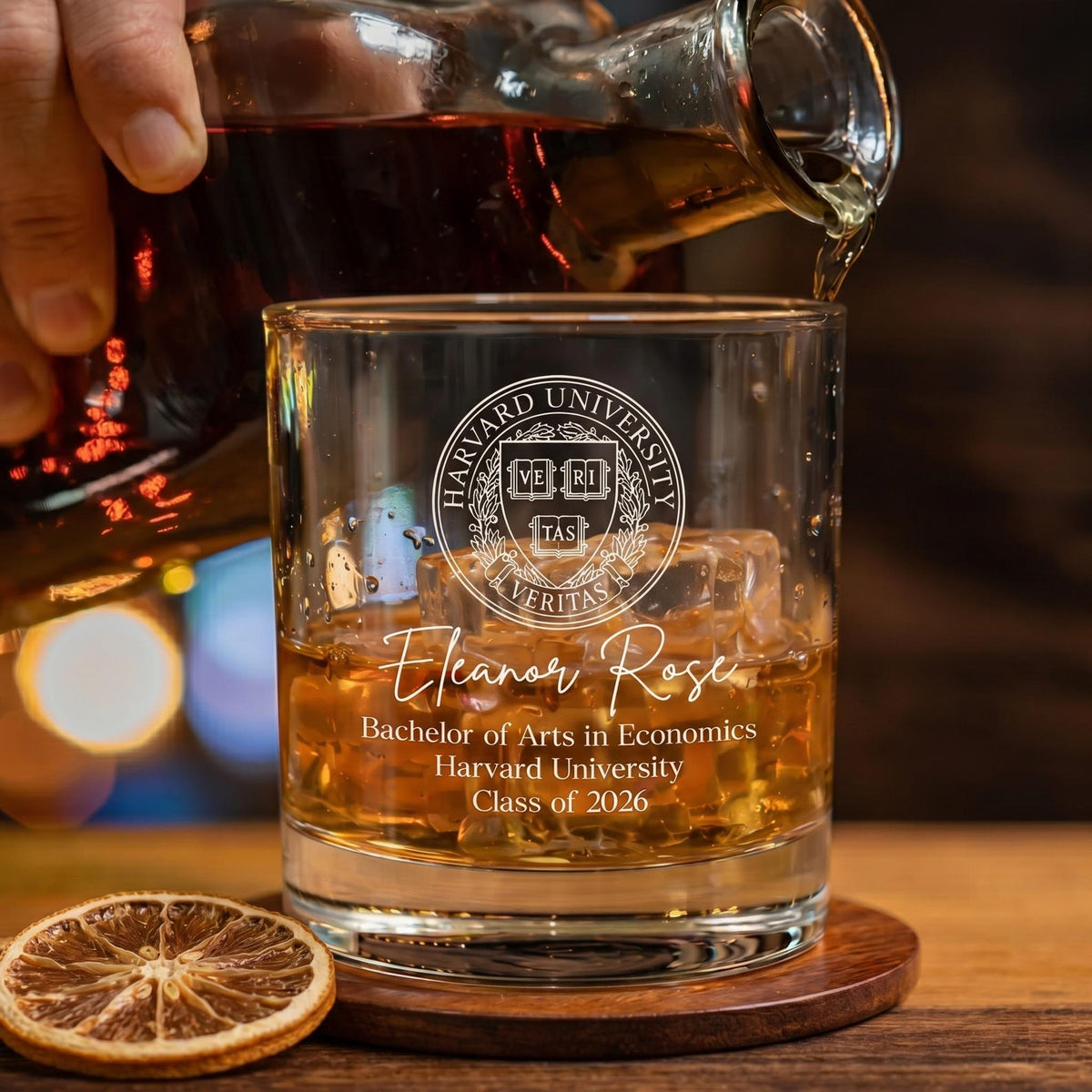 Custom Graduation Logo Pint Glass 2026, Personalized College Grad Gift for Him, University Class of 2026 Whiskey Glass, College Grad Gifts