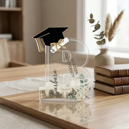 Personalized Graduation Acrylic Decor, Custom Class of 2026 Initial Keepsake