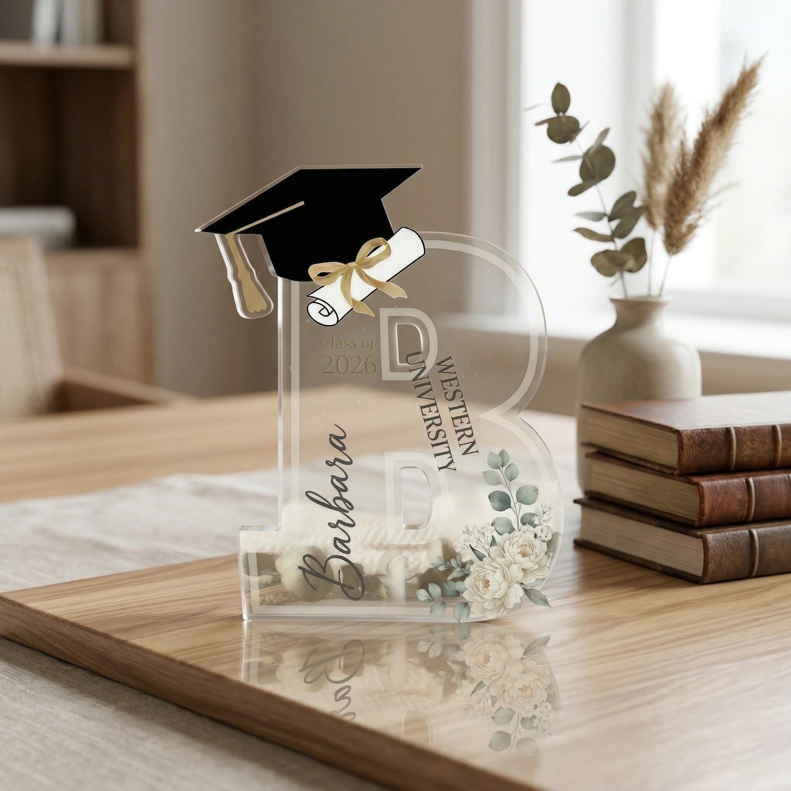 Personalized Graduation Acrylic Decor, Custom Class of 2026 Initial Keepsake