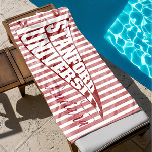 Personalized College Pennant Beach Towel, School Banner School Spirit Beach Towel, High School Graduation Gift, University Graduation Gift