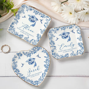 Personalized Graduation Ring Dish,Custom Class Of 2026 Jewelry Trinket Tray, College Grad Gift for Her, Graduation Party Favors