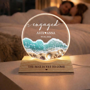 Engagement Gifts, Engaged Wave Night Light, Engagement Gift for Couple, Engagement Keepsake Gift, Couples Gift, Newly Engaged Home Decor