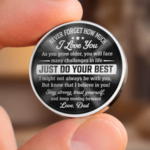 Pocket Hug Gift for Son from Dad, Personalized To My Son Token, Encouragement Gift, Graduation Gift for Son, Keepsake Wallet Coin