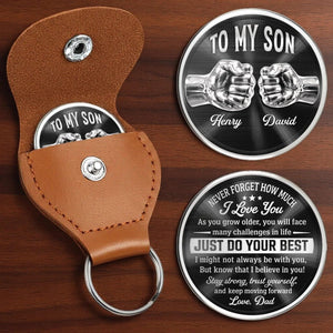 Pocket Hug Gift for Son from Dad, Personalized To My Son Token, Encouragement Gift, Graduation Gift for Son, Keepsake Wallet Coin