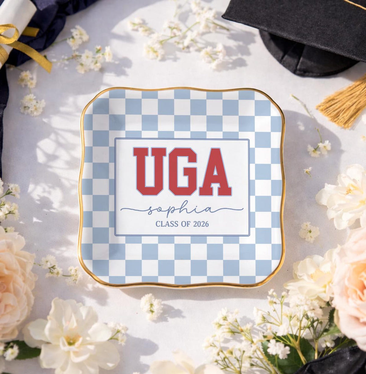 Personalized Graduation Gifts for Her, Custom Graduation Jewelry Dish, Grad College Gift, School Spirit Tray, University Graduation Gift,