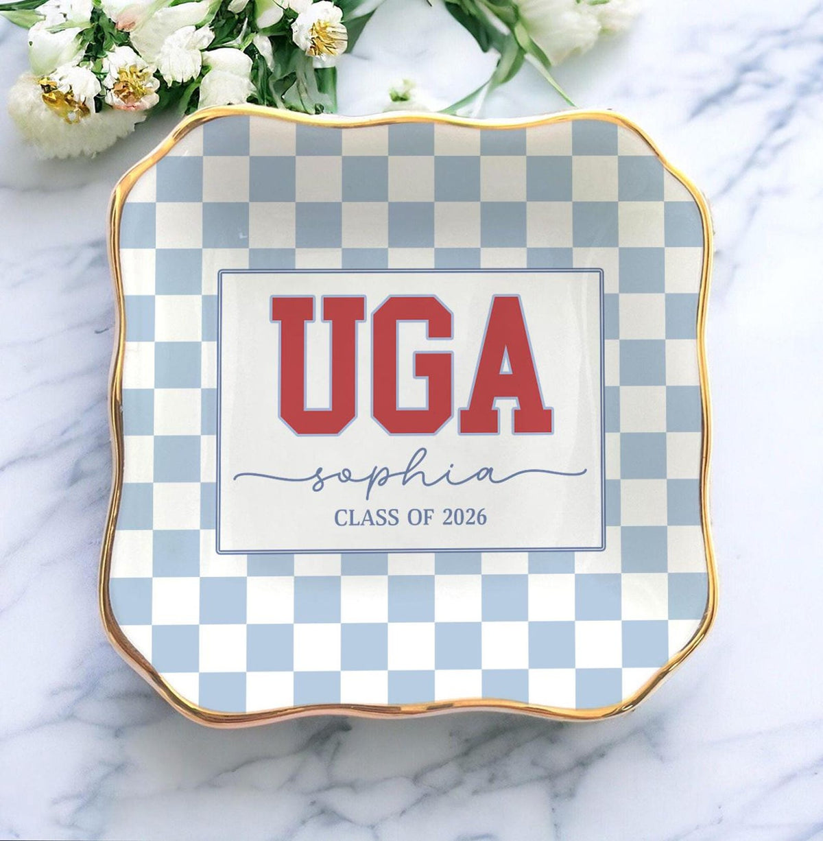 Personalized Graduation Gifts for Her, Custom Graduation Jewelry Dish, Grad College Gift, School Spirit Tray, University Graduation Gift,