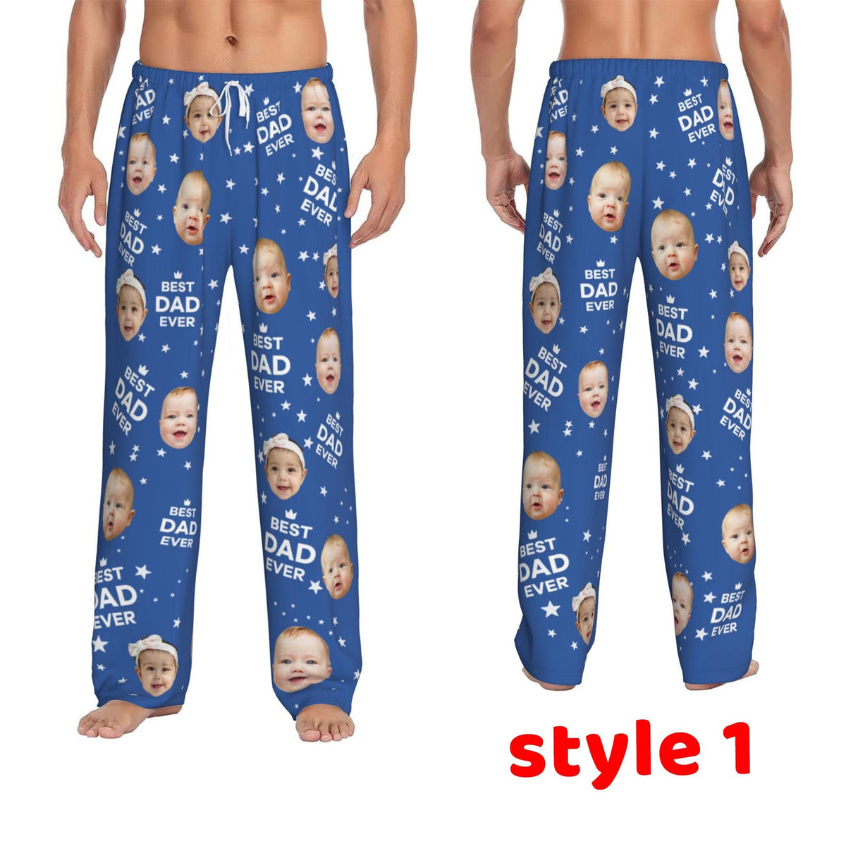 Custom Face Pajama Pants, Personalized Photo Pjs, Fathe's Day Gifts for Him