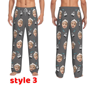 Custom Face Pajama Pants, Personalized Photo Pjs, Fathe's Day Gifts for Him