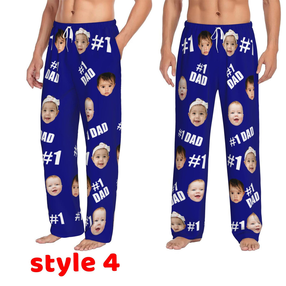 Custom Face Pajama Pants, Personalized Photo Pjs, Fathe's Day Gifts for Him