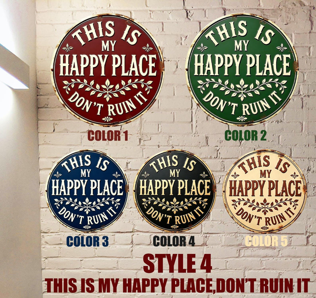 Welcome to My Happy Place Metal Sign,Rustic Home Decor,Whimsical Home Decor,Patio Decor,Garden Metal Sign For Mom