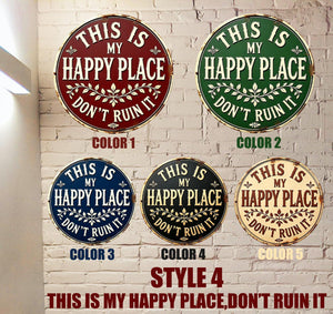 Welcome to My Happy Place Metal Sign,Rustic Home Decor,Whimsical Home Decor,Patio Decor,Garden Metal Sign For Mom