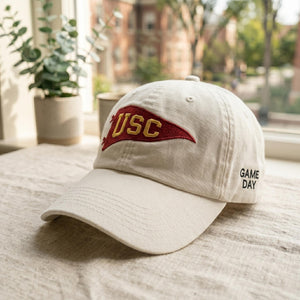 Embroidered Custom Gameday Pennant Hat, Vintage College Football Cap, Custom University Baseball Hat, Personalized Tailgate Apparel