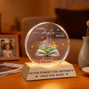Personalized Retirement Wave Night Light, Retirement Gift for Women, Teacher Retirement Gift, Going Away Gift for Coworker, Work Bestie Gift
