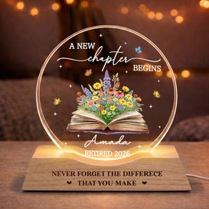 Personalized Retirement Wave Night Light, Retirement Gift for Women, Teacher Retirement Gift, Going Away Gift for Coworker, Work Bestie Gift