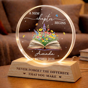 Personalized Retirement Wave Night Light, Retirement Gift for Women, Teacher Retirement Gift, Going Away Gift for Coworker, Work Bestie Gift