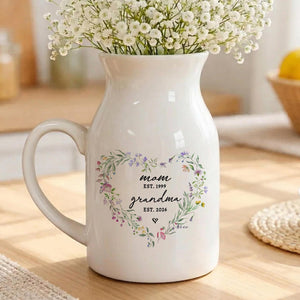 Mother's Day Vase Gift for New Grandma, Flower Vase for Mom, Pregnancy Announcement Moms Gifts
