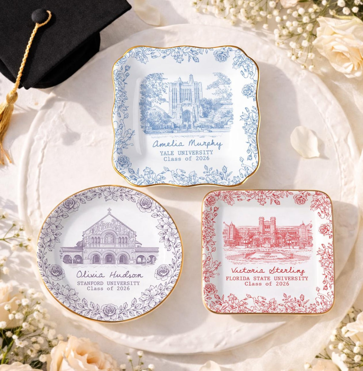 Custom University Jewelry Dish, Custom Graduation Gifts, College Graduation Ring Dish, Gifts For Her, Grad Gifts For Daughter, Class Of 2026