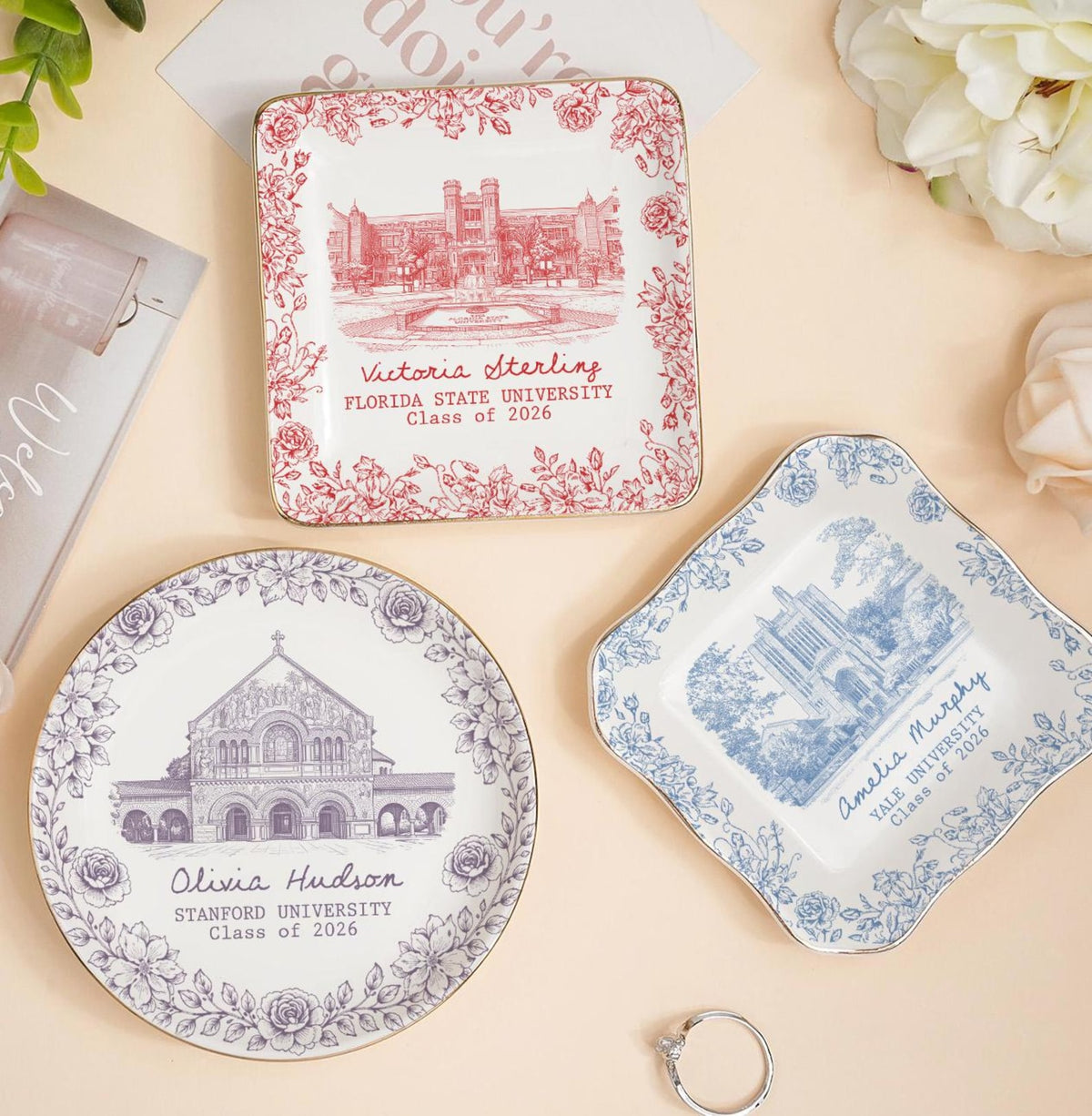 Custom University Jewelry Dish, Custom Graduation Gifts, College Graduation Ring Dish, Gifts For Her, Grad Gifts For Daughter, Class Of 2026