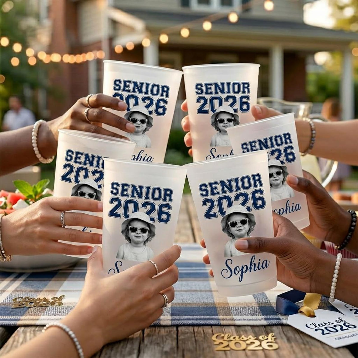 Personalized Senior Custom Vintage Photo Frosted Cup, Class of 2026 Graduation Gift, Graduation Drinkware, Senior Night Cup