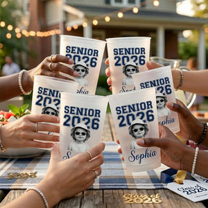 Personalized Senior Custom Vintage Photo Frosted Cup, Class of 2026 Graduation Gift, Graduation Drinkware, Senior Night Cup