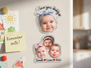 Personalized Photo Magnet for Dad, Custom Face Fridge Magnet, Father s Day Gift from Kids