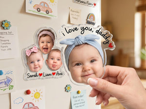Personalized Photo Magnet for Dad, Custom Face Fridge Magnet, Father s Day Gift from Kids