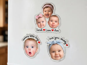 Personalized Photo Magnet for Dad, Custom Face Fridge Magnet, Father s Day Gift from Kids