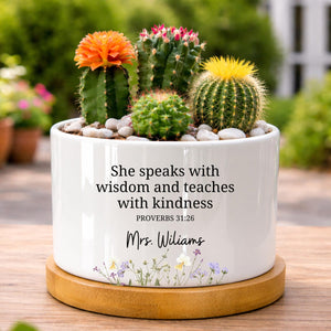 Personalized Christian Teacher Flower Pot, Church Teacher Custom Gift, Teacher Appreciation Gift, Journal For Christian Teacher