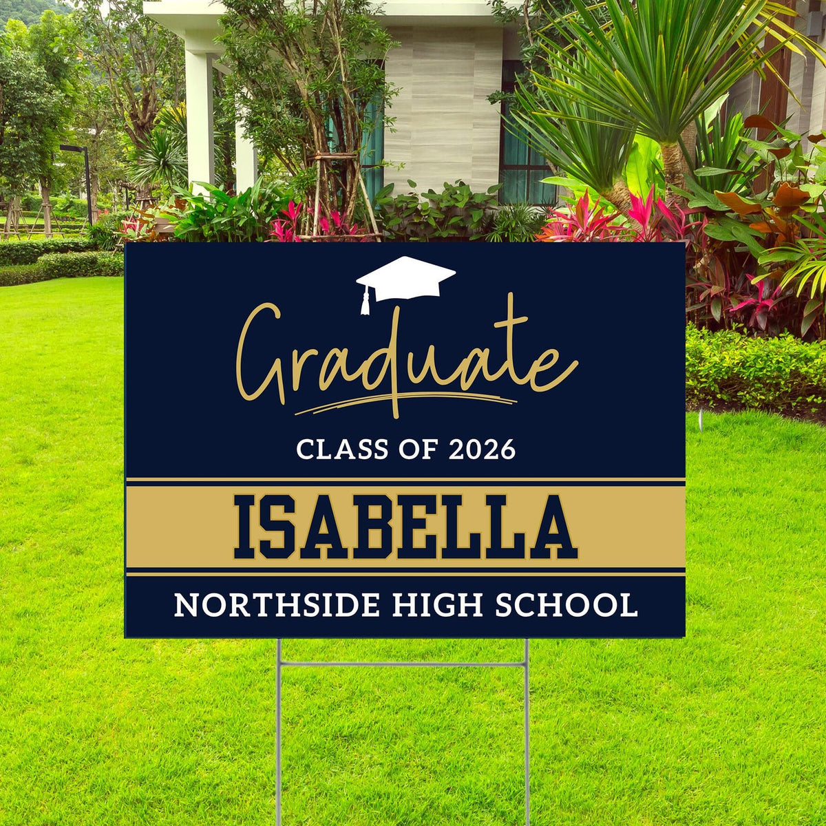 Personalized Graduation Yard Sign, Class of 2026, Custom Grad Yard Sign