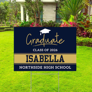 Personalized Graduation Yard Sign, Class of 2026, Custom Grad Yard Sign