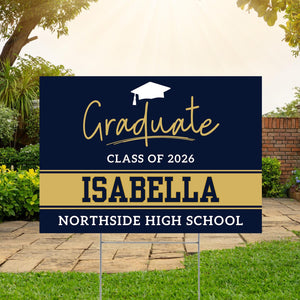 Personalized Graduation Yard Sign, Class of 2026, Custom Grad Yard Sign