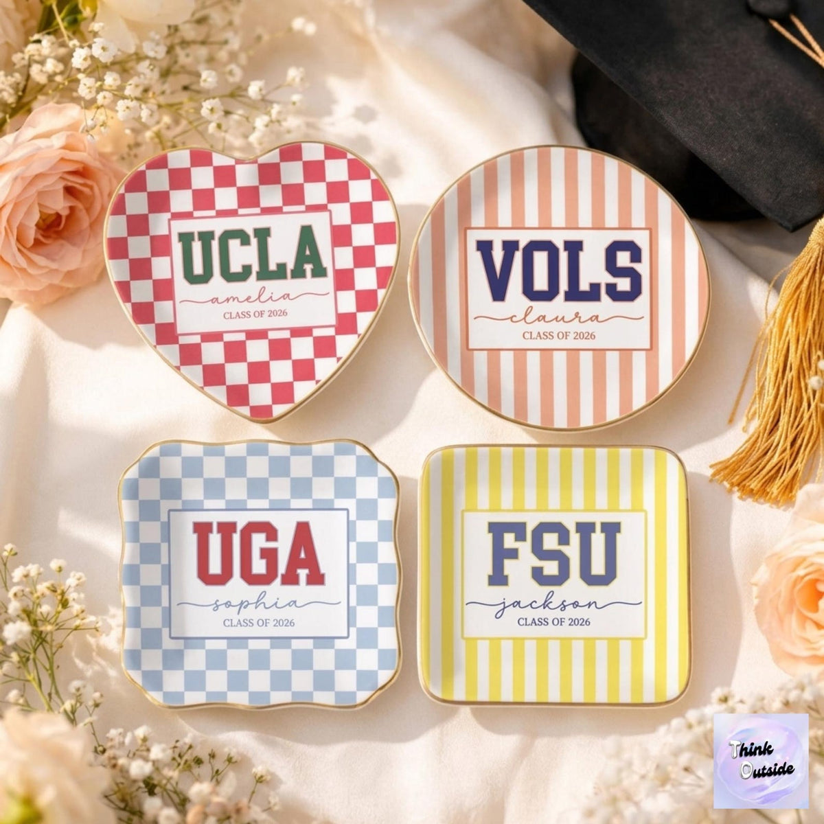 Personalized Graduation Gifts for Her, Custom Graduation Jewelry Dish, Grad College Gift, School Spirit Tray, University Graduation Gift,