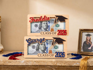 Graduation Money Holder Personalized, Class of 2026 Gift, High School Graduation Gift for Graduates, Custom Grad Cash Keepsake