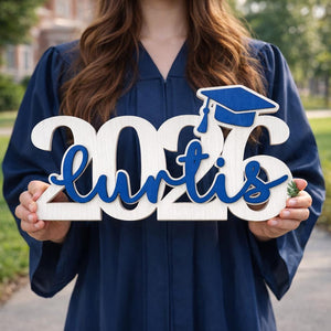 Personalized Graduation Party Sign, Custom Wooden Graduation Decorations, Graduation Party Decor, Gift Table Photo Prop - Class of 2026